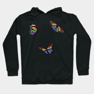 Rainbow LGBTQ+ Butterflies Stickers Hoodie